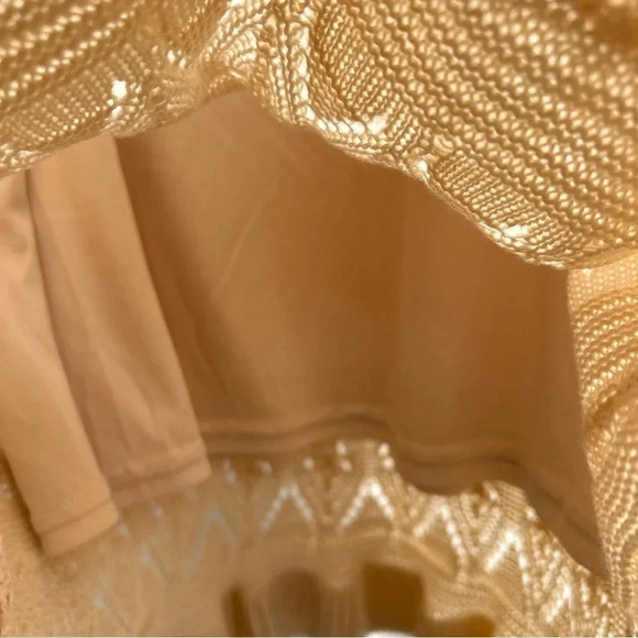 Lucky Brand Boho Chic Crochet Knit Tank Dress w/ Slip Lining / Sand Dollar / Med - Picture 6 of 7